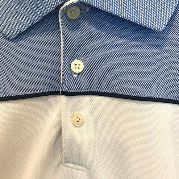 Walter Hagen 11 Majors Men's 3-Button Golf Polo Sz XXL Colorblock Blue and White - Picture 3 of 15